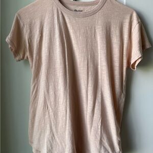 Madewell Organic Cotton | Lightweight Crew Tee in Soft Peach-Cream